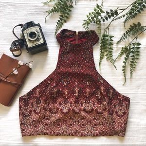 Bohemian printed Indy crop top